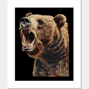 The Assertive Grizzly Bear Stance Posters and Art